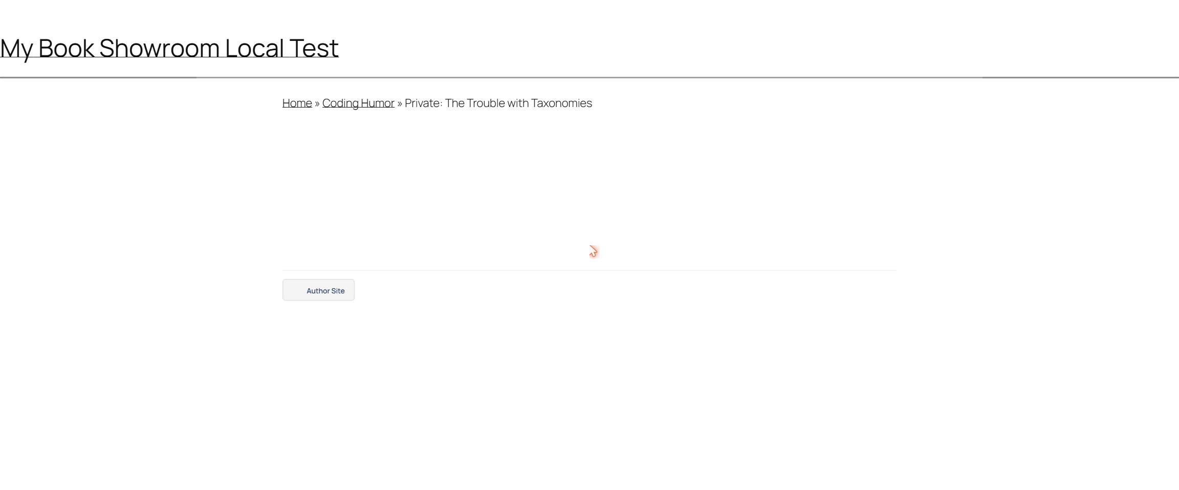 Front-end book page showing buy buttons for Kindle, Paperback, and Hardcover