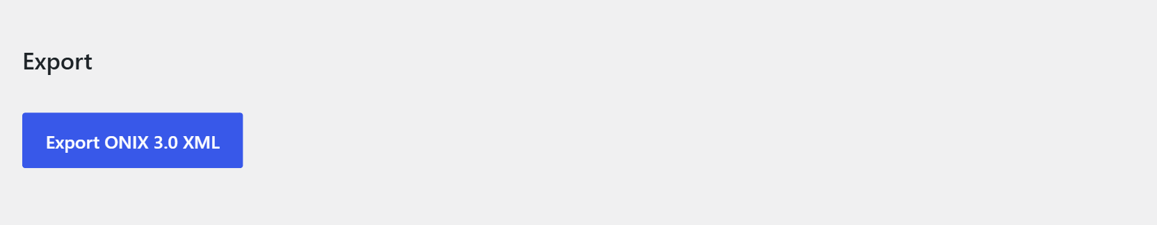 ONIX export button in the ONIX settings tab