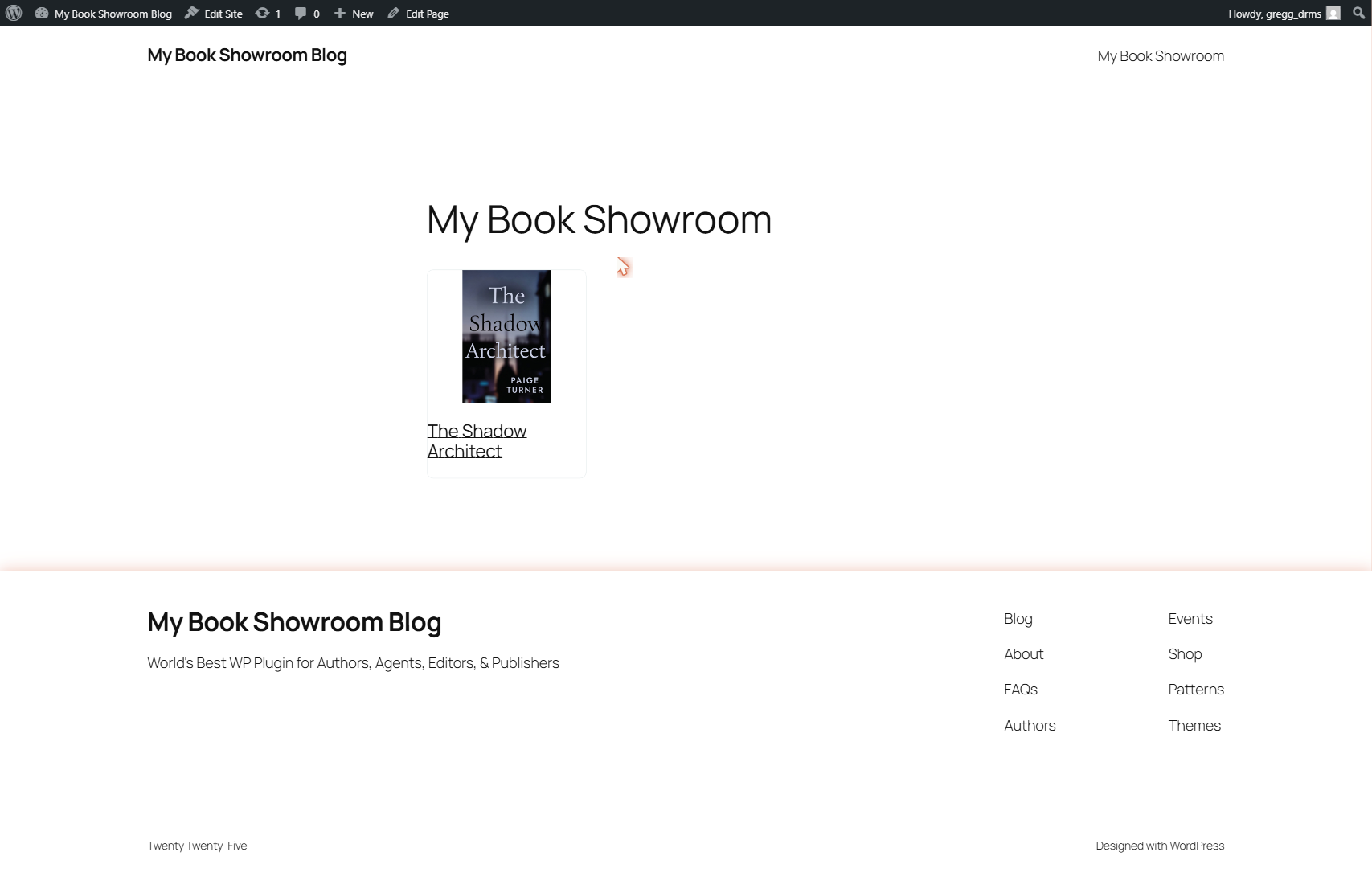 Front-end showroom in the default Hero layout